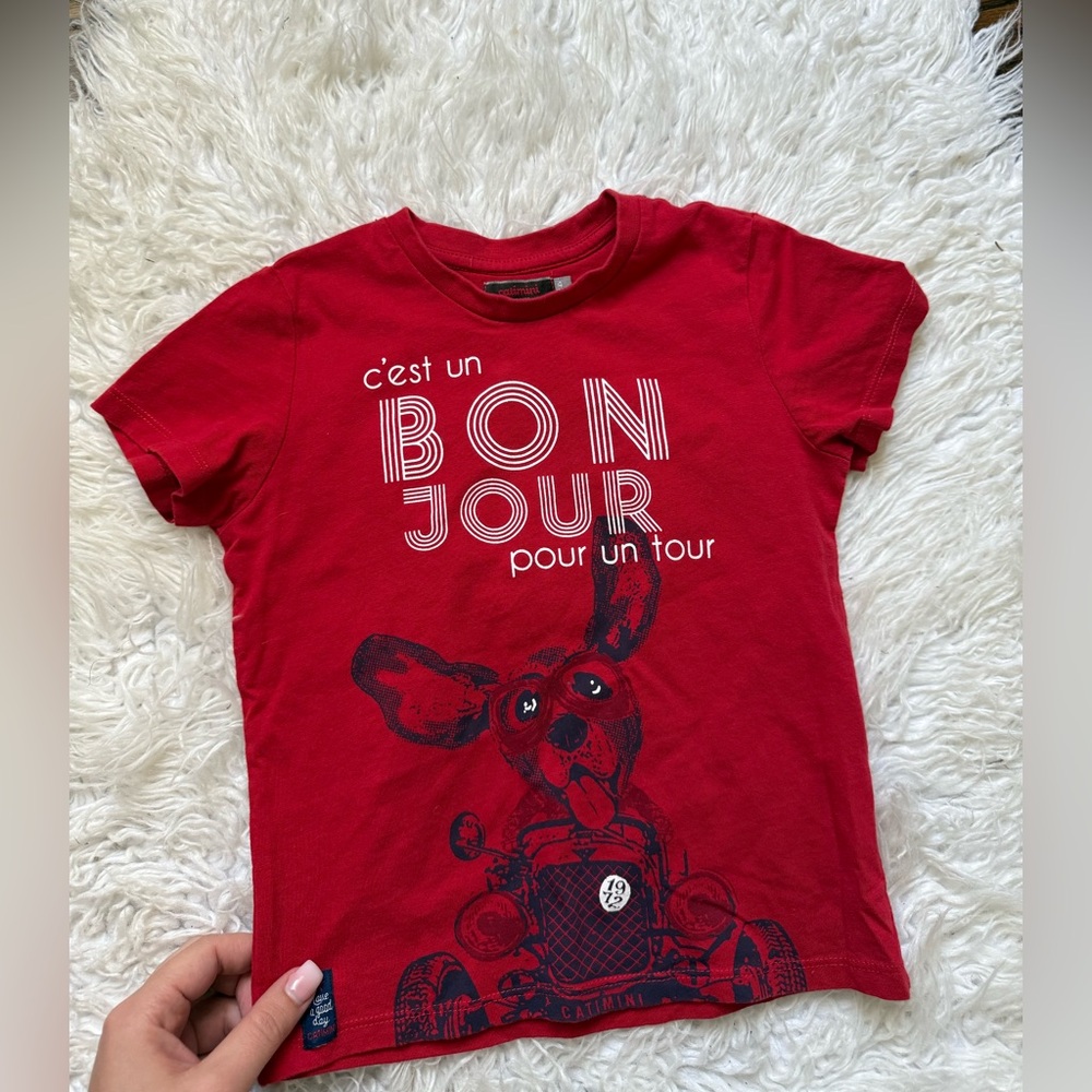 Catimini Red Short Sleeve Graphic Tee